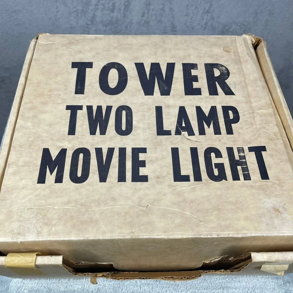 Tower Two Lamp Movie Light No. 8845 Vintage Black Dual Bulb Photography‎ Gear